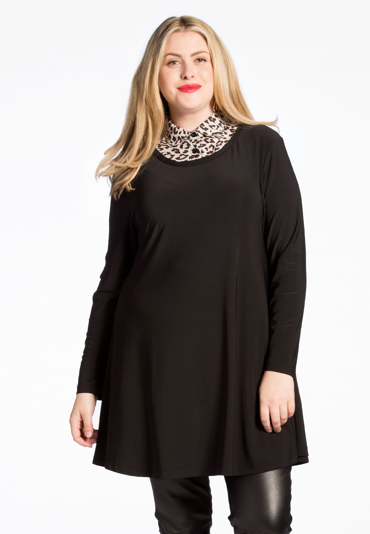 Yoek Tuniek wide bottom | Zwart | Maat 38/40