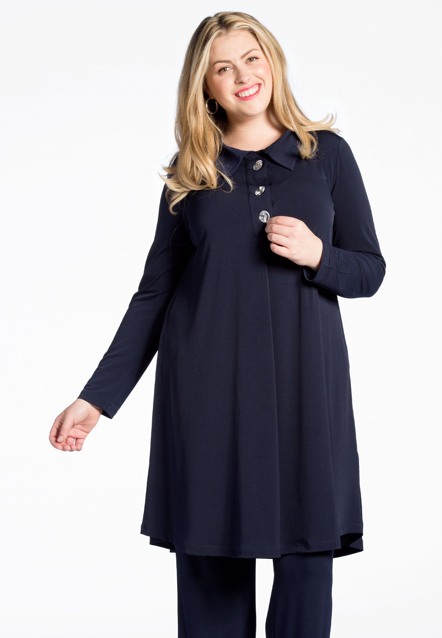 Yoek Jurk met stenen | Blauw | Maat 38/40