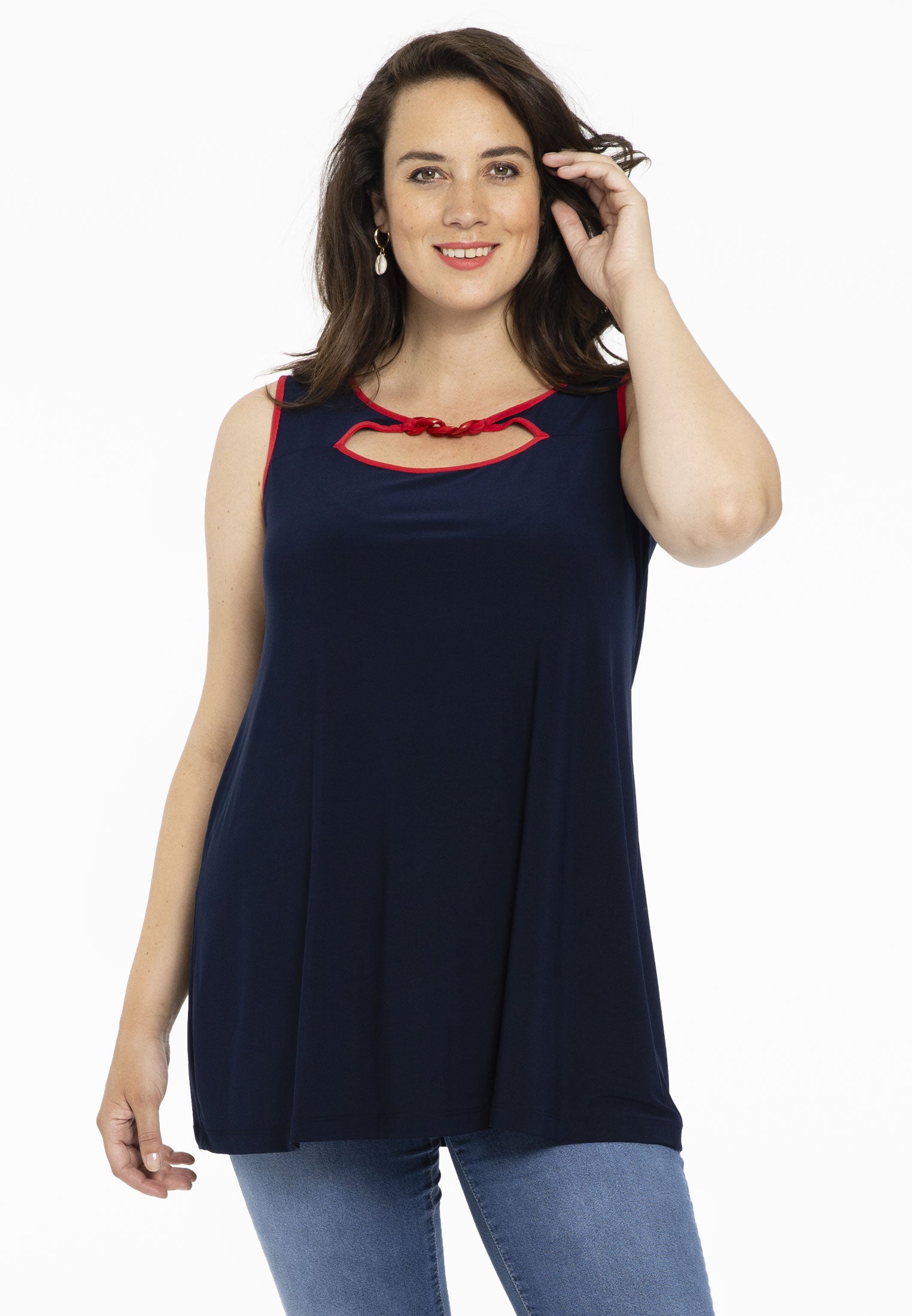 Yoek Tuniek flare contrast | Blauw | Maat 38/40