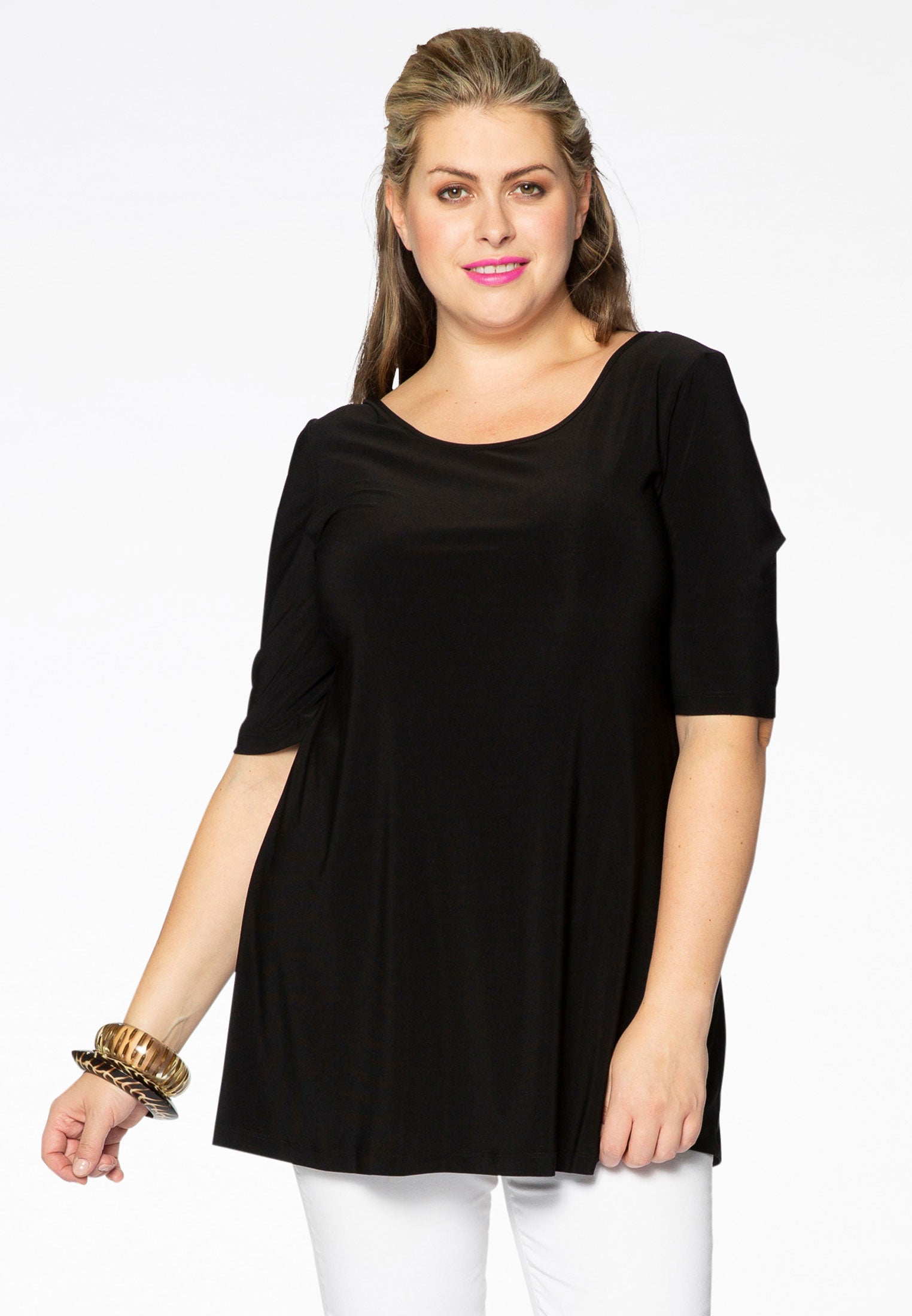 Yoek Shirt met lage rug | Zwart | Maat 38/40
