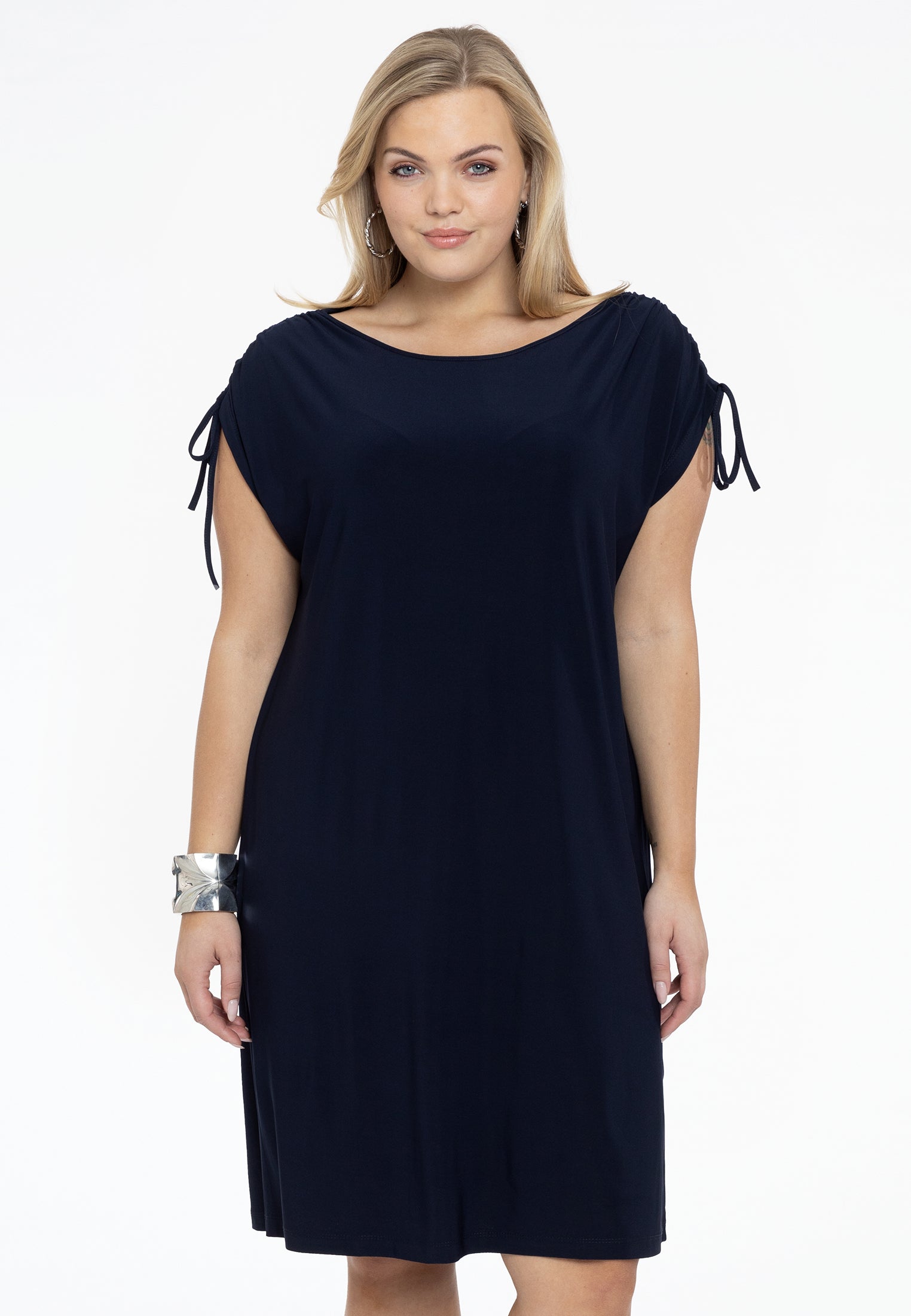 Yoek Jurk met strikjes | Blauw | Maat 42/44