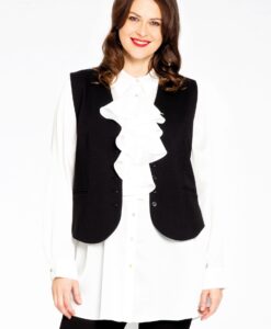 Yoek Blouse met ruches | Wit | Maat 42/44