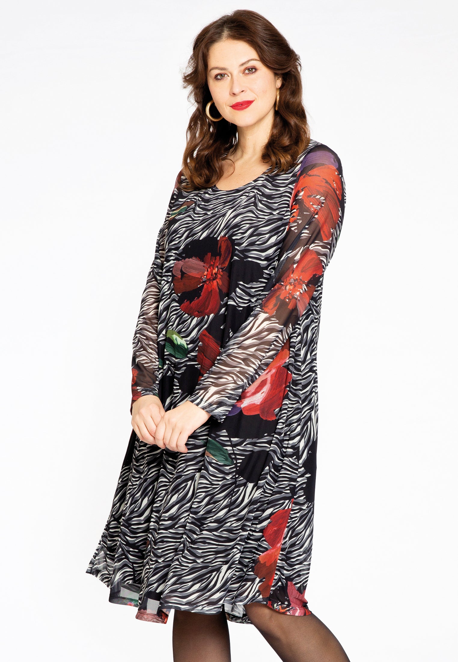 Yoek Jurk A-lijn PAINTED | Zwart | Maat 50/52