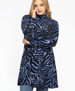 Yoek Tuniek wide bottom turtleneck KAMEO | Blauw | Maat 38/40