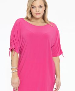 Yoek Tuniek met plooien | Roze | Maat 46/48