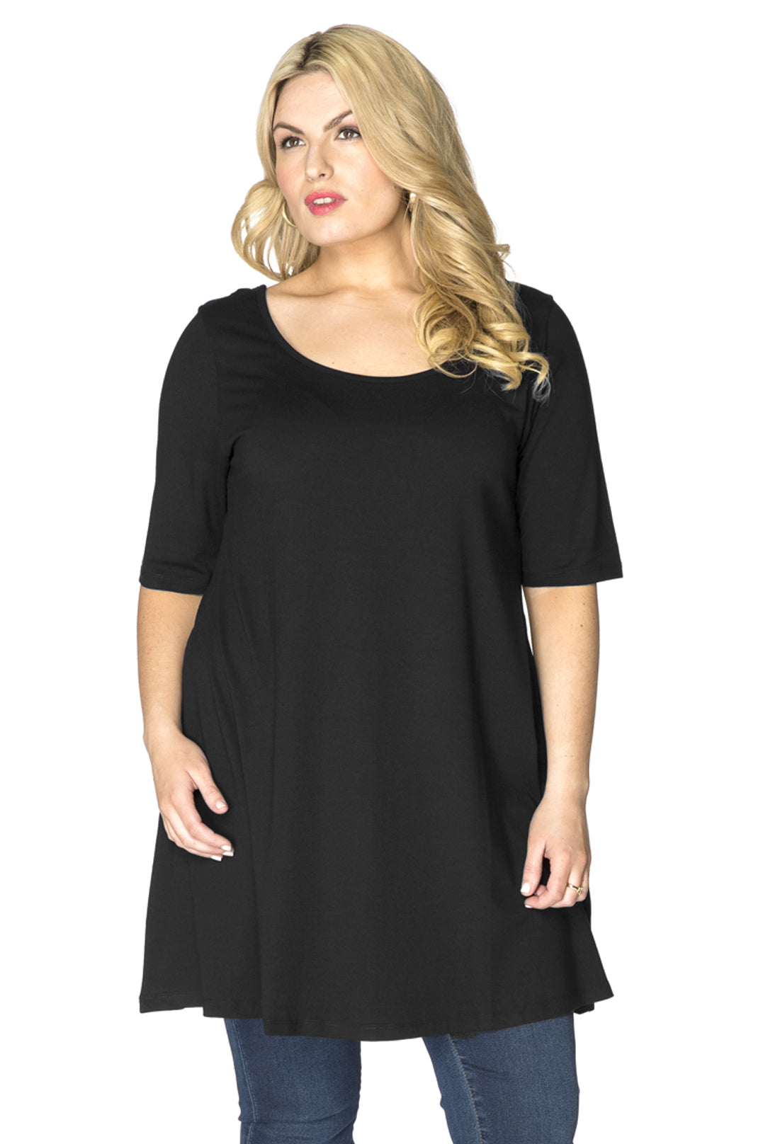 Yoek Tuniek wide bottom | Zwart | Maat 38/40
