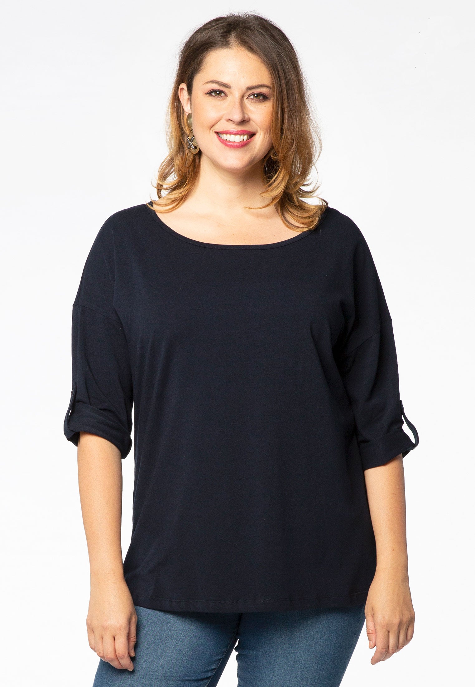 Yoek Shirt roll-up sleeves ORGANIC | Blauw | Maat 58/60