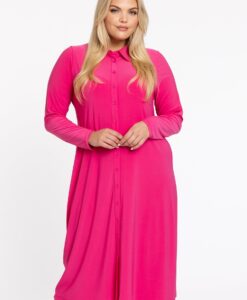 Yoek Blouse midi | Roze | Maat 50/52