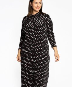 Yoek Blouse midi SPRINKLE | Zwart | Maat 42/44