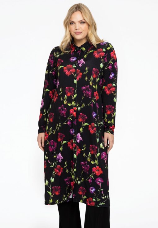 Yoek Blouse midi LOU | Zwart | Maat 46/48