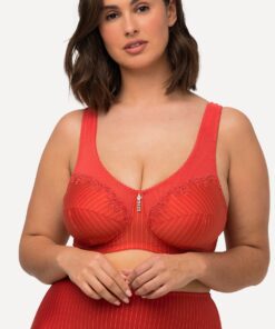Grote Maten comfortbeha, Dames, rood, Maat: 110D, Synthetische vezels/Katoen, Ulla Popken