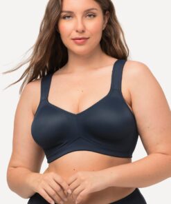 Grote Maten BH van microvezels, Dames, blauw, Maat: 130E, Synthetische vezels/Elastaan, Ulla Popken