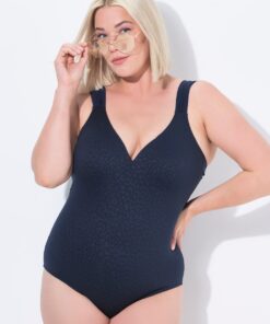 Grote Maten Badpak, Dames, blauw, Maat: 50, Synthetische vezels/Polyester/Elastaan, Ulla Popken