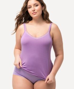 Grote Maten Vest, Dames, paars, Maat: 42/44, Viscose/Synthetische vezels/Elastaan, Ulla Popken