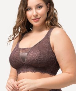 Grote Maten Bralette, Dames, bruin, Maat: 105F, Synthetische vezels/Elastaan, Ulla Popken