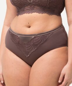 Grote Maten Maxislip, Dames, bruin, Maat: 50/52, Katoen/Synthetische vezels/Elastaan, Ulla Popken