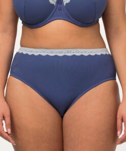 Grote Maten midi slip, Dames, blauw, Maat: 58/60, Katoen/Synthetische vezels/Elastaan, Ulla Popken
