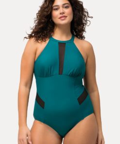Grote Maten Badpak, Dames, turquoise, Maat: 58, Synthetische vezels/Elastaan, Ulla Popken