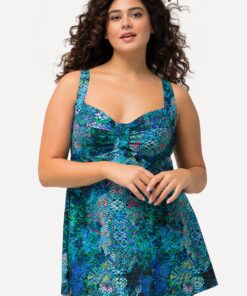 Grote Maten Badjurk, Dames, turquoise, Maat: 62, Polyester/Synthetische vezels/Elastaan, Ulla Popken