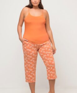 Grote Maten spaghetti top, Dames, oranje, Maat: 50/52, Katoen, Ulla Popken
