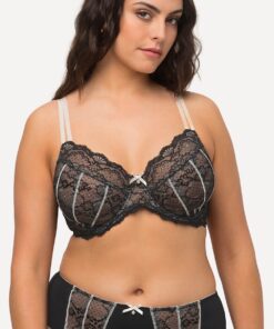 Grote Maten Beugel-BH, Dames, zwart, Maat: 90D, Synthetische vezels/Elastaan, Ulla Popken
