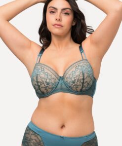 Grote Maten Beugelbeha, Dames, turquoise, Maat: 85C, Synthetische vezels/Elastaan/Polyester, Ulla Popken
