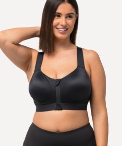 Grote Maten Sportbeha, Dames, zwart, Maat: 115D, Synthetische vezels/Elastaan, Ulla Popken