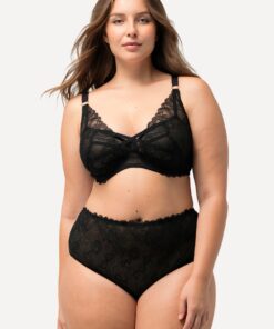 Grote Maten Beugelbeha, Dames, zwart, Maat: 85E, Synthetische vezels/Polyester/Elastaan, Ulla Popken