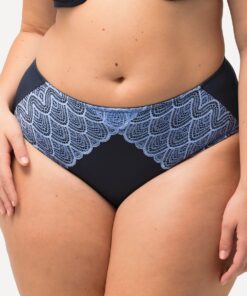 Grote Maten Midislip, Dames, blauw, Maat: 46/48, Katoen/Synthetische vezels/Elastaan, Ulla Popken