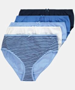Grote Maten Midislips, Dames, blauw, Maat: 42/44, Katoen, Ulla Popken