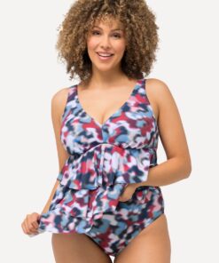 Grote Maten Tankini, Dames, blauw, Maat: 58, Synthetische vezels/Elastaan, Ulla Popken