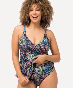Grote Maten Tankini, Dames, zwart, Maat: 60, Synthetische vezels/Elastaan, Ulla Popken
