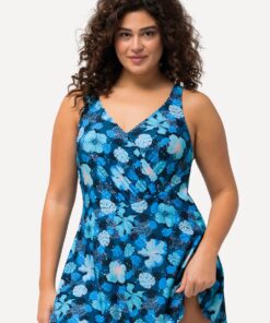 Grote Maten Badjurk, Dames, turquoise, Maat: 48, Synthetische vezels/Elastaan, Ulla Popken