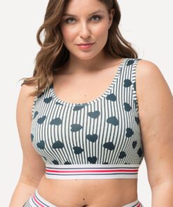 Grote Maten Set van 2 bustiers, Dames, blauw, Maat: 42/44, Katoen, Ulla Popken