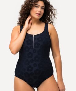 Grote Maten Badpak, Dames, blauw, Maat: 58, Synthetische vezels/Polyester, Ulla Popken