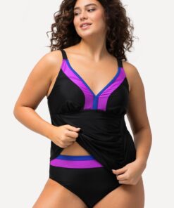 Grote Maten Tankini, Dames, zwart, Maat: 60, Synthetische vezels/Elastaan, Ulla Popken