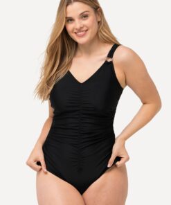 Grote Maten Badpak, Dames, zwart, Maat: 60, Synthetische vezels/Elastaan, Ulla Popken