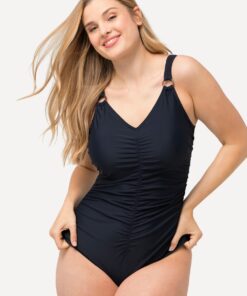 Grote Maten Badpak, Dames, blauw, Maat: 56, Synthetische vezels/Elastaan, Ulla Popken