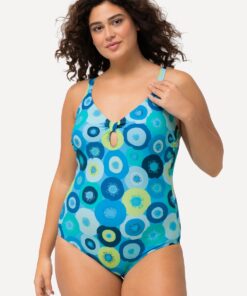 Grote Maten Badpak, Dames, turquoise, Maat: 52, Synthetische vezels/Elastaan, Ulla Popken
