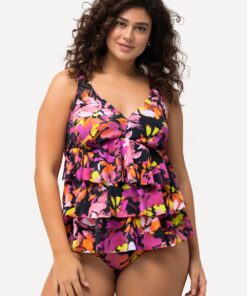 Grote Maten Tankini, Dames, zwart, Maat: 48, Synthetische vezels/Elastaan, Ulla Popken