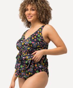 Grote Maten Tankini, Dames, zwart, Maat: 60, Elastaan, Ulla Popken
