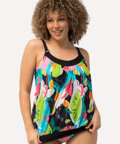 Grote Maten Tankini, Dames, zwart, Maat: 60, Synthetische vezels/Elastaan, Ulla Popken