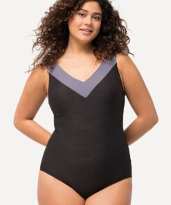 Grote Maten Badpak, Dames, zwart, Maat: 50, Polyester/Elastaan, Ulla Popken