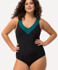 Grote Maten Badpak, Dames, zwart, Maat: 54, Polyester, Ulla Popken