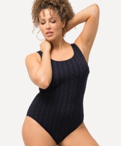 Grote Maten Badpak, Dames, blauw, Maat: 58, Synthetische vezels/Elastaan, Ulla Popken