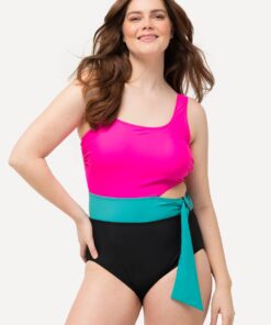 Grote Maten Badpak, Dames, roze, Maat: 44, Synthetische vezels/Elastaan, Ulla Popken
