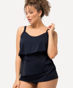Grote Maten Tankini, Dames, blauw, Maat: 52, Synthetische vezels/Elastaan, Ulla Popken
