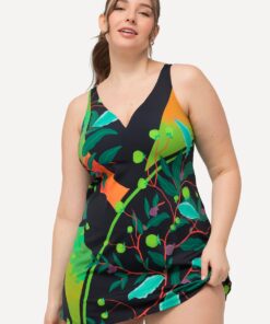 Grote Maten Badjurk, Dames, zwart, Maat: 58, Synthetische vezels/Elastaan, Ulla Popken