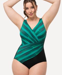 Grote Maten Badpak, Dames, zwart, Maat: 56, Synthetische vezels/Elastaan, Ulla Popken