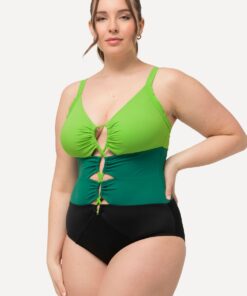 Grote Maten Badpak, Dames, zwart, Maat: 54, Synthetische vezels/Elastaan, Ulla Popken